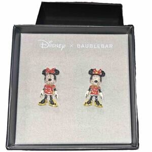 Disney x Baublebar Minnie Mouse Movable Body Earrings Sparkly Crystal Boxed Gift